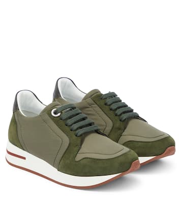 My Wind suede-trimmed sneakers | Loro Piana Kids