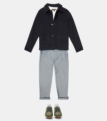 My Wind suede-trimmed sneakers | Loro Piana Kids