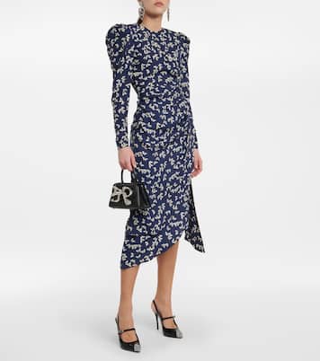 Printed silk wrap midi dress | Alessandra Rich