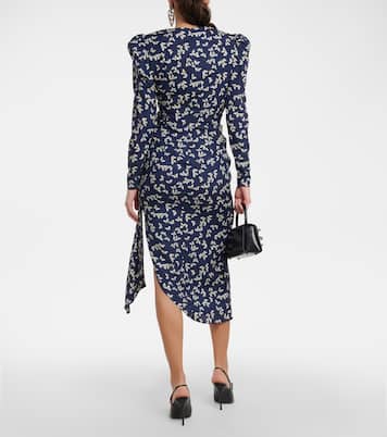 Printed silk wrap midi dress | Alessandra Rich