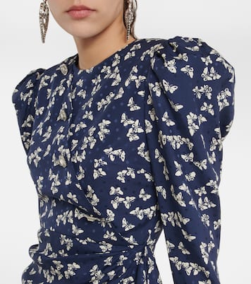 Printed silk wrap midi dress | Alessandra Rich