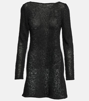 Chain-embellished raffia-effect minidress | Tom Ford