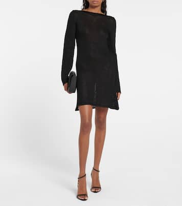 Chain-embellished raffia-effect minidress | Tom Ford