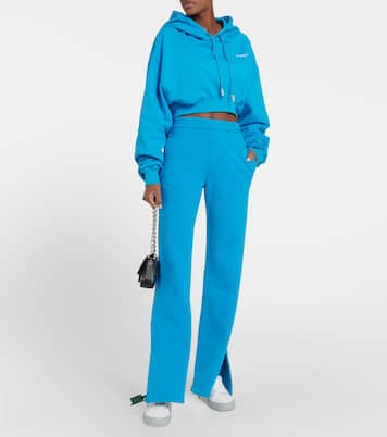 Cropped cotton hoodie | Off-White