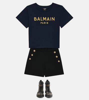 Camiseta de algodón con logo | Balmain Kids