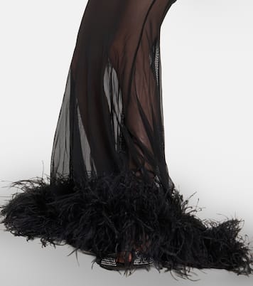 Feather-trimmed cutout gown | The Attico
