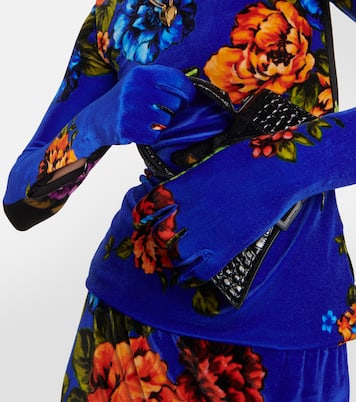 Top en velours à fleurs avec gants | Vetements