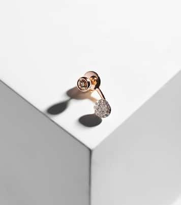 Boucle d'oreille unique Sabbia en or rose 18 ct et diamants | Pomellato