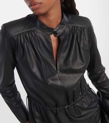 Robe midi en cuir | Yves Salomon