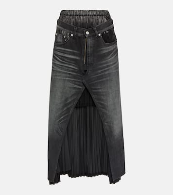 エムズグレイシー Denim x Stripe Skirt スカート