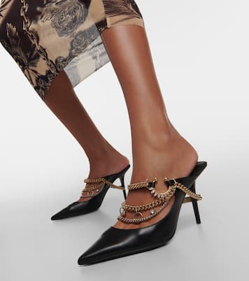 X Jean Paul Gaultier Verzierte Mules aus Leder | Jimmy Choo