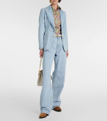 Embroidered denim blazer | Etro