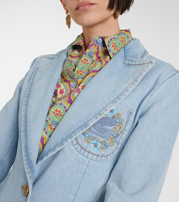 Embroidered denim blazer | Etro