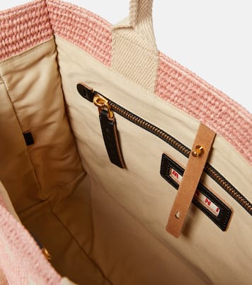 Tote Small de efecto rafia con logo | Marni