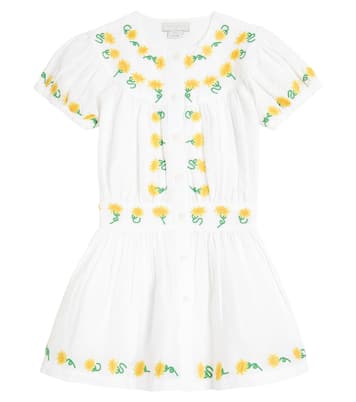 Besticktes Kleid aus Leinen und Baumwolle | Stella McCartney Kids