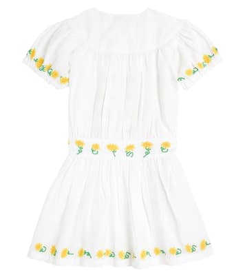 Besticktes Kleid aus Leinen und Baumwolle | Stella McCartney Kids