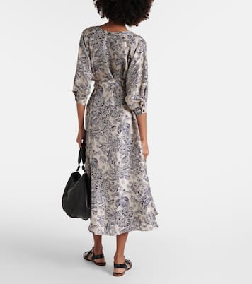 Bedrucktes Midikleid aus Seide | Loro Piana