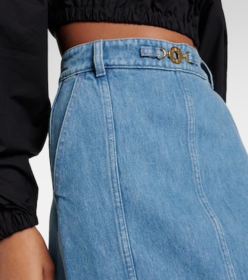 Jupe midi en jean à taille haute | Patou