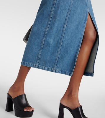 Jupe midi en jean à taille haute | Patou