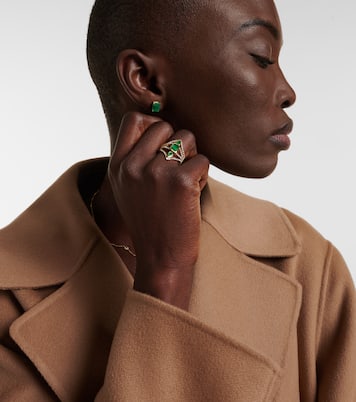 Bague Delicate Deco en or 18 ct, émeraudes et diamants | Shay Jewelry