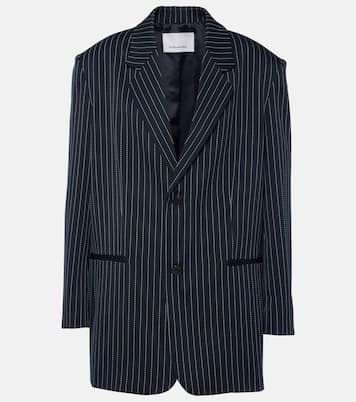 Blazer gessato Aiden in twill  | The Frankie Shop