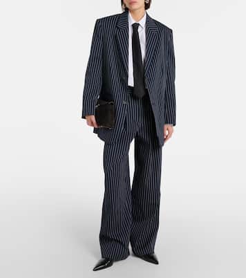 Blazer gessato Aiden in twill  | The Frankie Shop