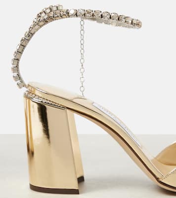Verzierte Sandalen Saeda 85 aus Metallic-Leder | Jimmy Choo