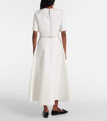 Gonna midi VGold in gabardine di cotone | Valentino