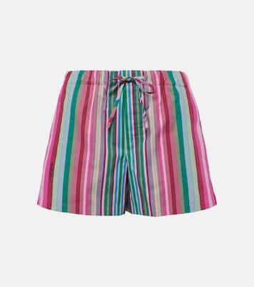 Shorts de popelín de algodón a rayas | Valentino