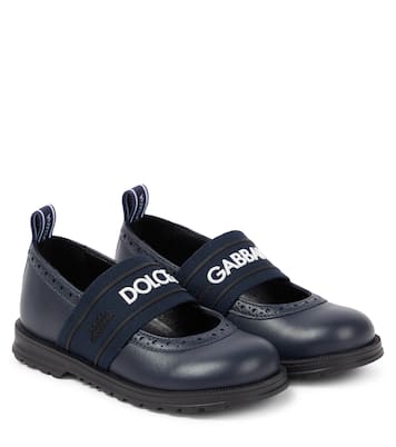Ballerine Mary Jane in pelle con logo | Dolce&Gabbana Kids