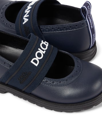 Ballerine Mary Jane in pelle con logo | Dolce&Gabbana Kids