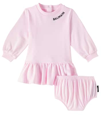 Bébé – Ensemble robe et culotte bloomer en coton | Balmain Kids
