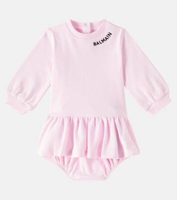 Bébé – Ensemble robe et culotte bloomer en coton | Balmain Kids