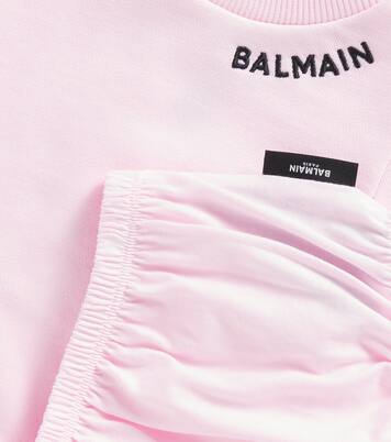 Bébé – Ensemble robe et culotte bloomer en coton | Balmain Kids