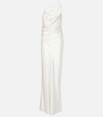 One-shoulder silk satin gown | The Sei