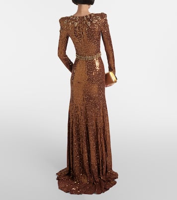 Abito lungo Ginevra con paillettes | Jenny Packham