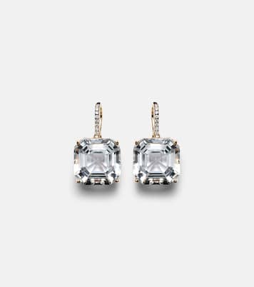 Boucles d'oreilles en or 14 ct, diamants et quartz | Mateo