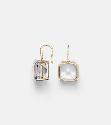 Boucles d'oreilles en or 14 ct, diamants et quartz | Mateo