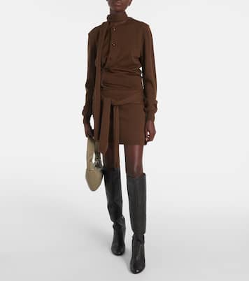 Trompe l'œil wool-blend miniskirt | Lemaire