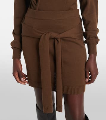Trompe l'œil wool-blend miniskirt | Lemaire
