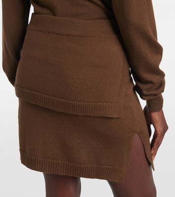 Trompe l'œil wool-blend miniskirt | Lemaire
