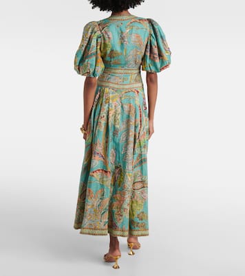 Franca printed linen midi dress | Alémais
