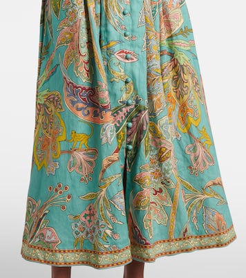 Franca printed linen midi dress | Alémais