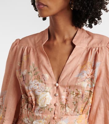 Robe Tallow en lin à fleurs | Zimmermann