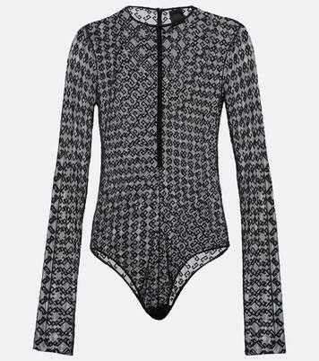 Monogram 72 Glitter sheer mesh bodysuit | Givenchy