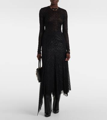 Monogram 72 Glitter sheer mesh bodysuit | Givenchy