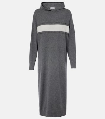 Abito midi in lana, cashmere e seta | Brunello Cucinelli