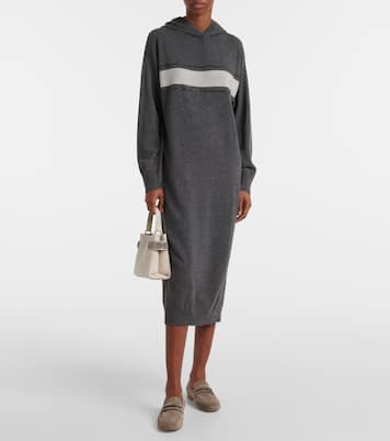 Abito midi in lana, cashmere e seta | Brunello Cucinelli