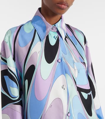 Camicia pigiama in twill di seta con stampa | Pucci