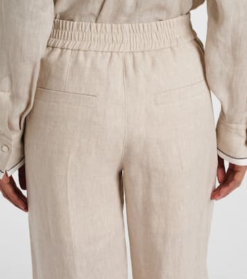 Pantaloni a gamba larga in lino | Brunello Cucinelli
